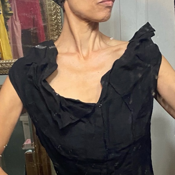 Ivan Grundahl black linen asymmetric top blouse shirt open neck 40 M Copenhagen - Picture 5 of 9